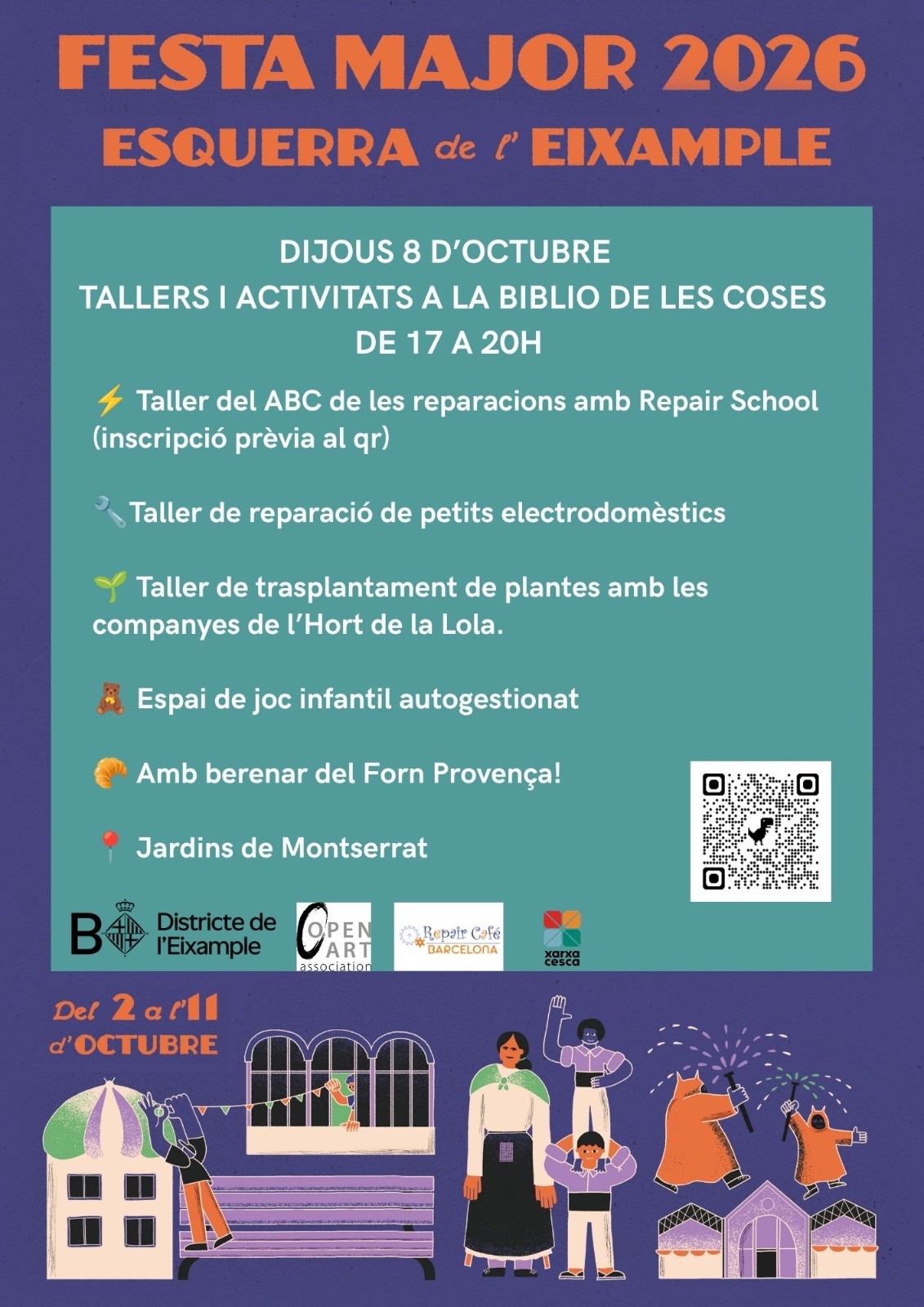Cartell Repair School y Café Eixample